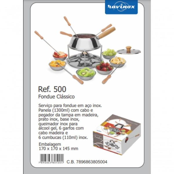 Encontraproduto.com.br - Aparelho Conjunto Fondue Panela Aço Inox 13 Litros Ravinox