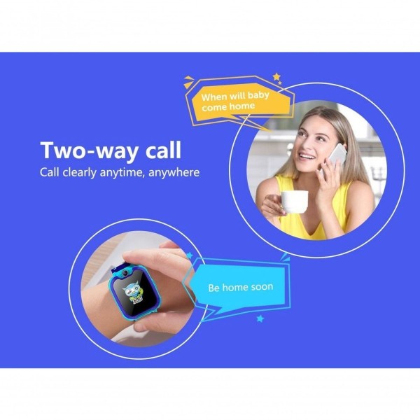 Encontraproduto.com.br - Smartwatch Infantil Smartch Mtk6261d à Prova Dágua Azul Claro Edição Padrão