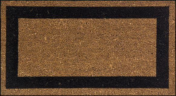 Encontraproduto.com.br - Capacho Fibra de Coco 60x33cm Borda Preto Komeco