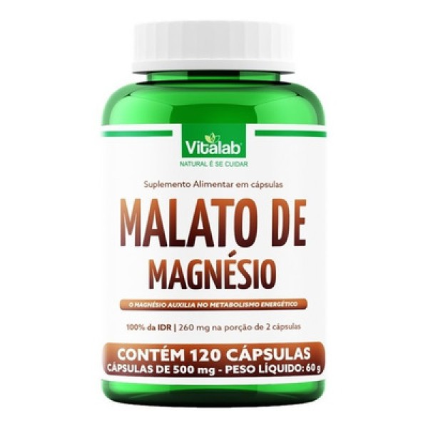 Encontraproduto.com.br - Malato de Magnésio Puro (500mg) 60 Cápsulas - Vitalab