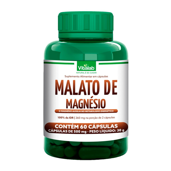 Encontraproduto.com.br - Malato de Magnésio Puro (500mg) 60 Cápsulas - Vitalab
