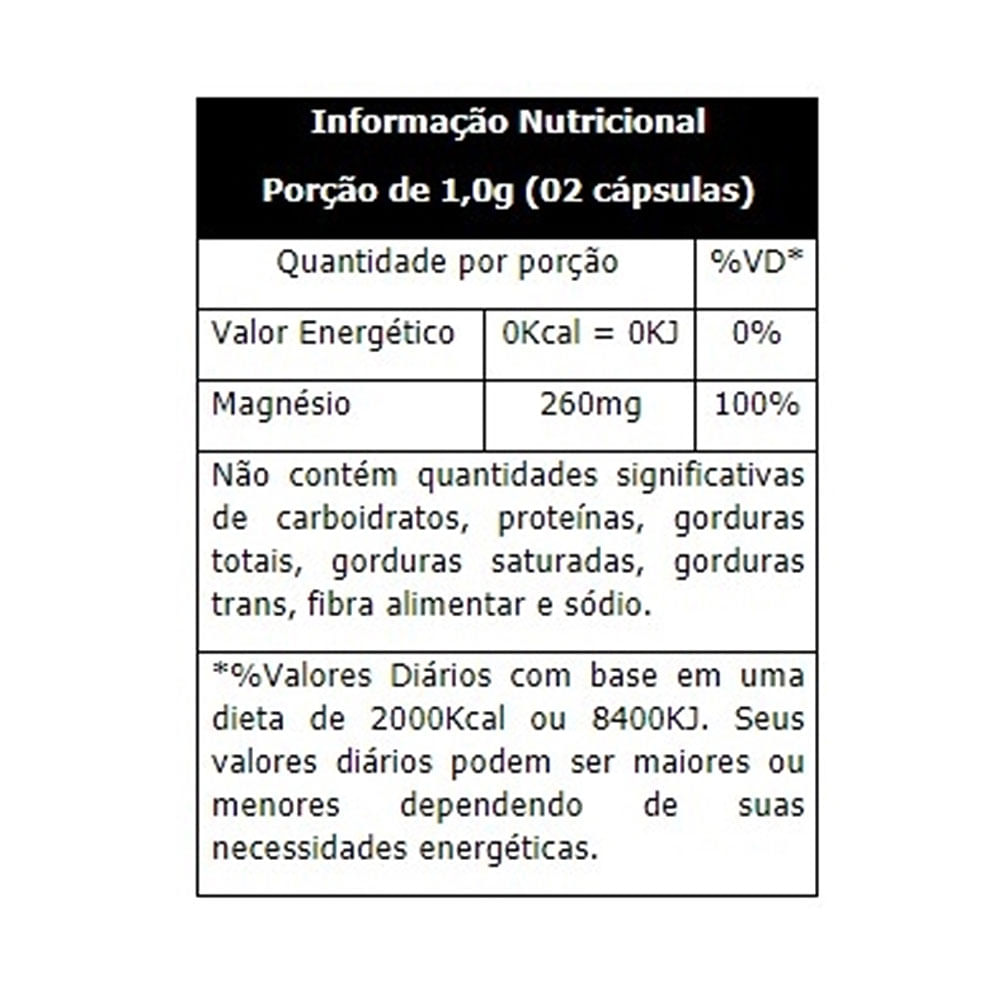 Malato de Magnésio Puro (500mg) 120 Cápsulas - Vitalab