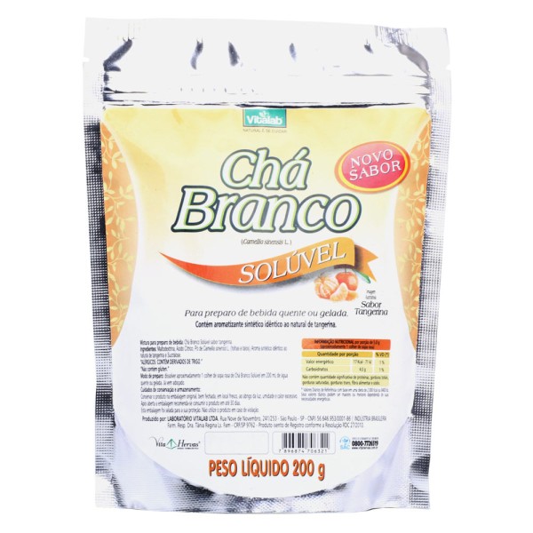 Encontraproduto.com.br - Chá Branco Solúvel 200g Tangerina - Vitalab