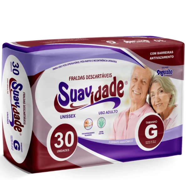 Encontraproduto.com.br - Fralda Geriátrica Suavidade tam-G com 30 unidades