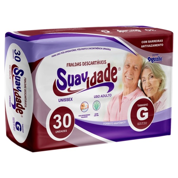 Encontraproduto.com.br - Fralda Geriátrica Suavidade tam-G com 30 unidades