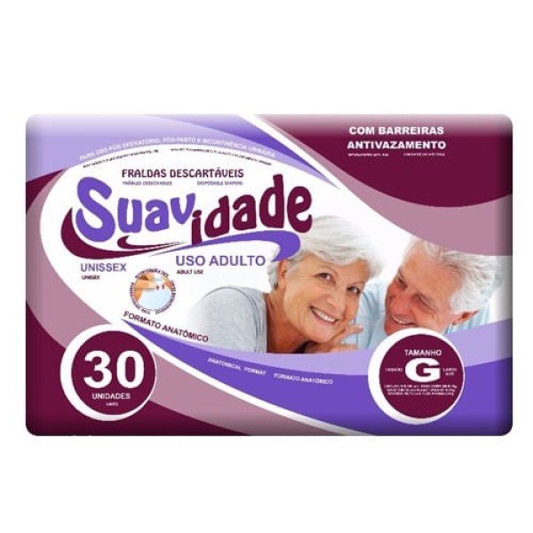 Encontraproduto.com.br - Fralda Geriátrica Suavidade tam-G com 30 unidades
