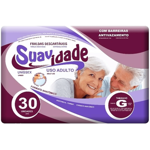 Encontraproduto.com.br - Fralda Geriátrica Suavidade tam-G com 30 unidades