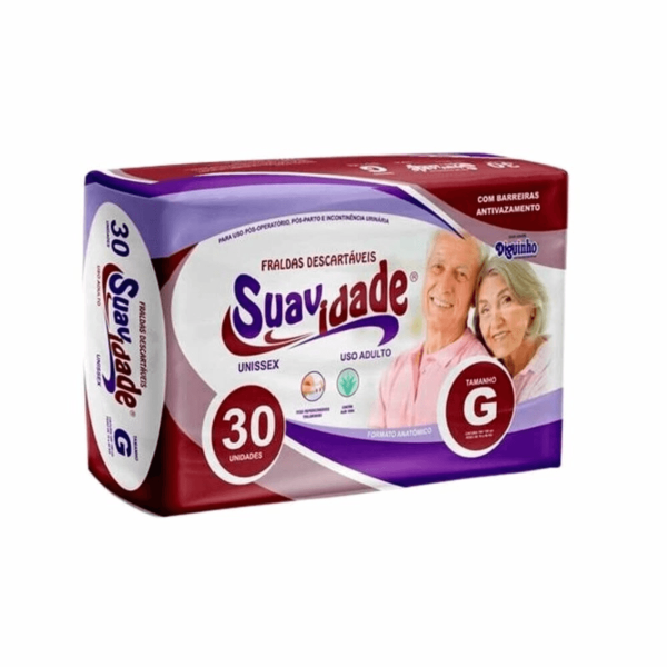 Encontraproduto.com.br - Fralda Geriátrica Suavidade tam-G com 30 unidades