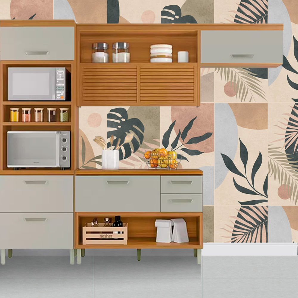 Encontraproduto.com.br - Revestimento Esmaltado 45x90cm Caixa com 2 m² Multicores Botanic Biancogres