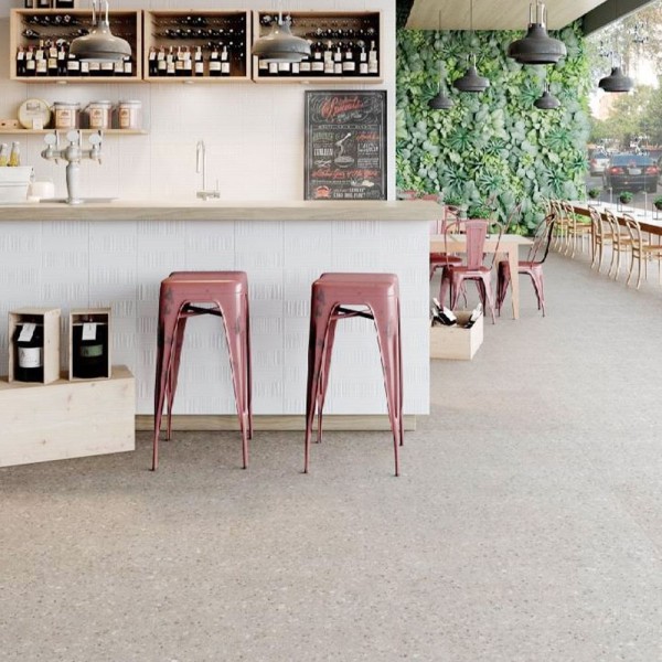 Encontraproduto.com.br - Porcelanato Esmaltado 60x60cm Caixa com 2,20 m² Cinza Terrazzo Externo Biancogres