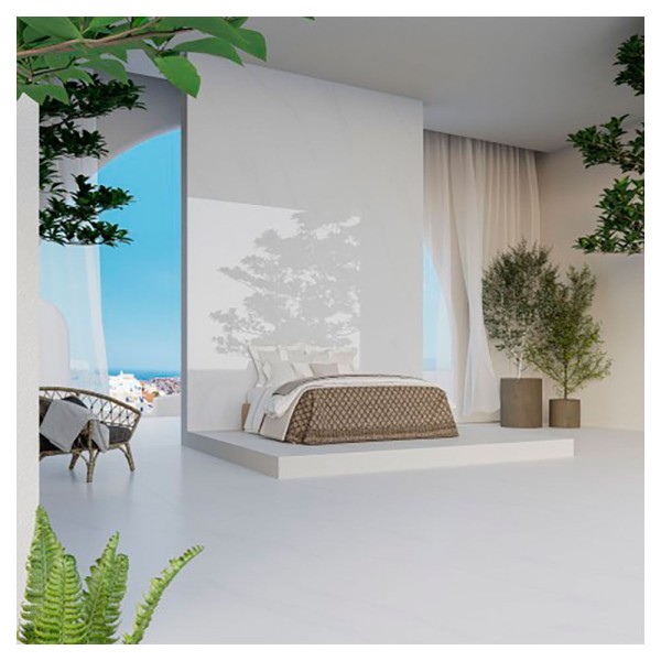 Encontraproduto.com.br - Porcelanato 90x90cm Santorini Bianco Satin Biancogres