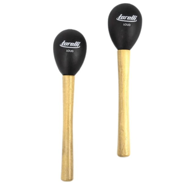 Encontraproduto.com.br - Par de Maracas Loud Preto em PP Cabo Madeira TM021 - Torelli