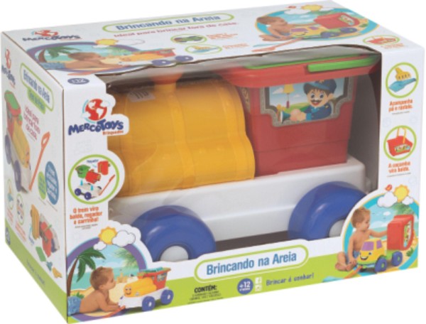 Encontraproduto.com.br - Baldinho de Praia Trem com Acessórios Mercotoys