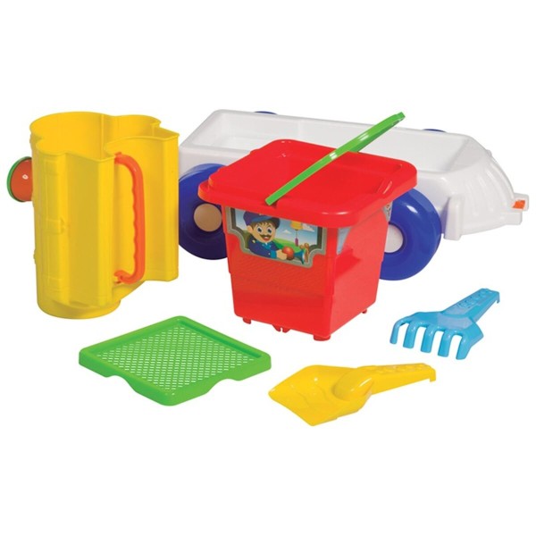 Encontraproduto.com.br - Baldinho de Praia Trem com Acessórios Mercotoys