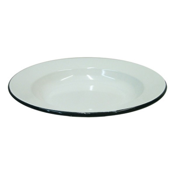 Prato Esmaltado Ágata 22 300ml Metallouça Louça Fundo Cor Branco