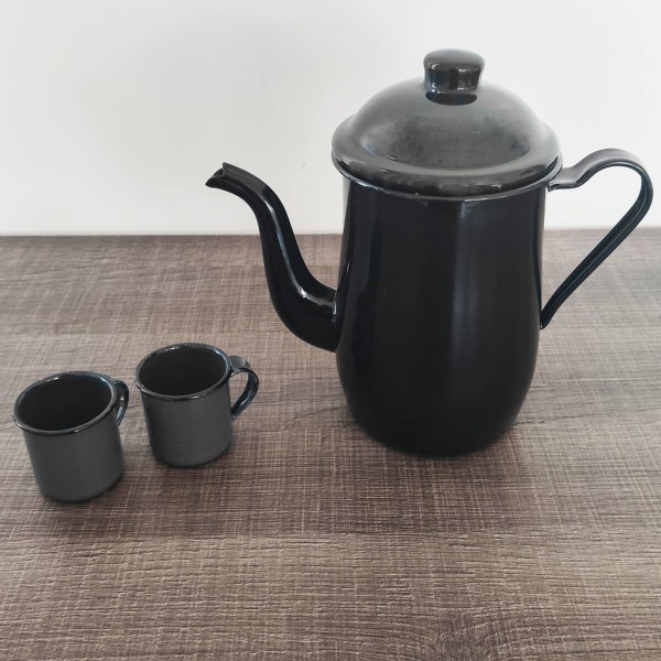 Encontraproduto.com.br - Bule Café Chá Esmaltado Ágata 1,250ml Tradicional Ágata