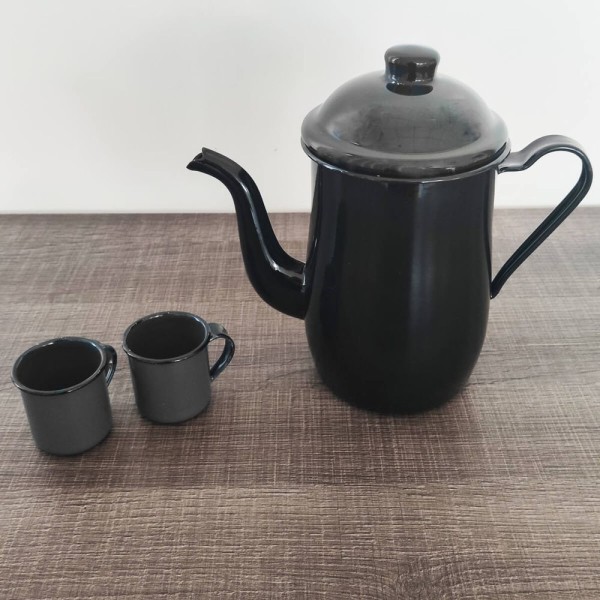 Encontraproduto.com.br - Bule Café Chá Esmaltado Ágata 1,250ml Tradicional Ágata