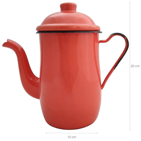 Encontraproduto.com.br - Bule Café E Chá Em Aço Esmaltado 1,25L Tradicional Laranja