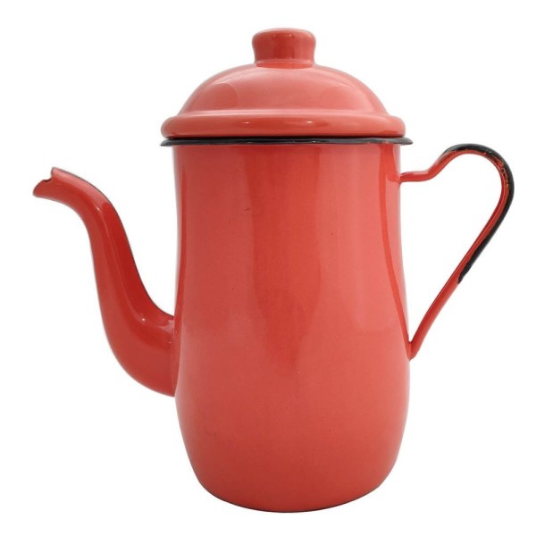 Encontraproduto.com.br - Bule Café E Chá Em Aço Esmaltado 1,25L Tradicional Laranja