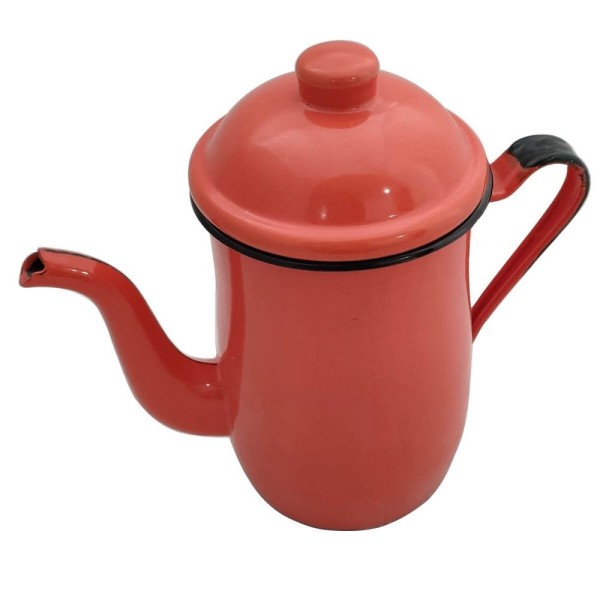 Encontraproduto.com.br - Bule Café E Chá Em Aço Esmaltado 1,25L Tradicional Laranja