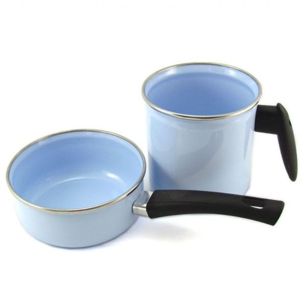 Encontraproduto.com.br - Conjunto Papeiro e Leiteira Azul Metallouça