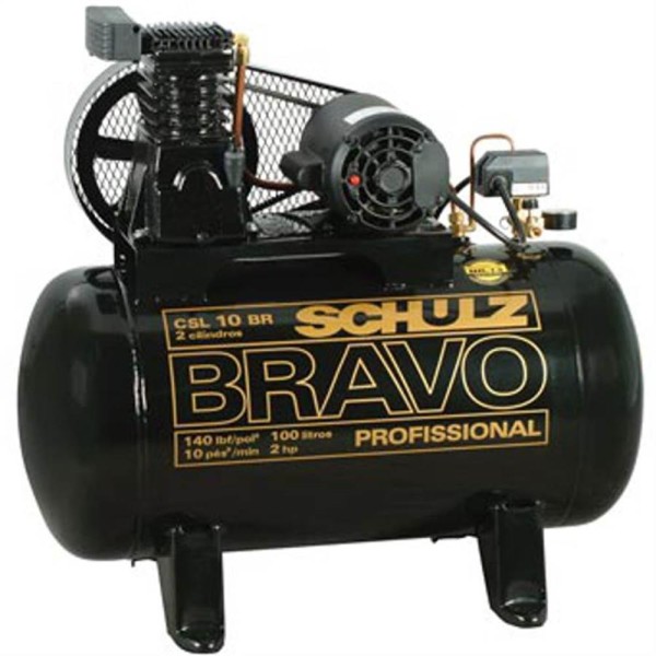 Encontraproduto.com.br - Compressor De Ar Elétrico Schulz Bravo Csl 10 Br/100 100l 2hp 127/220v