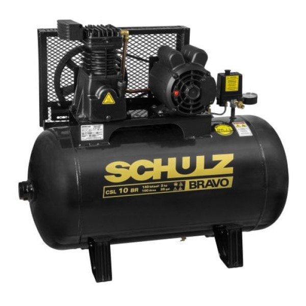 Encontraproduto.com.br - Compressor de ar CSL 10BR/100 L Bravo 2,0 cv 220 V~/380 V~ - SCHULZ