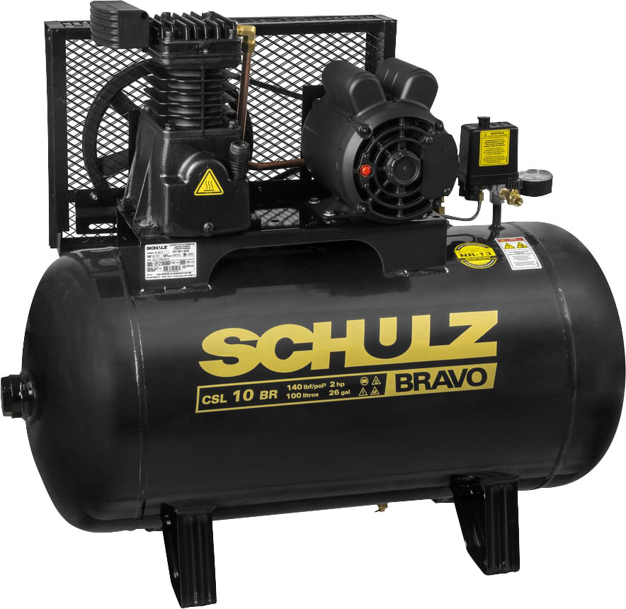 Encontraproduto.com.br - Compressor de ar CSL 10BR/100 L Bravo 2,0 cv 220 V~/380 V~ - SCHULZ