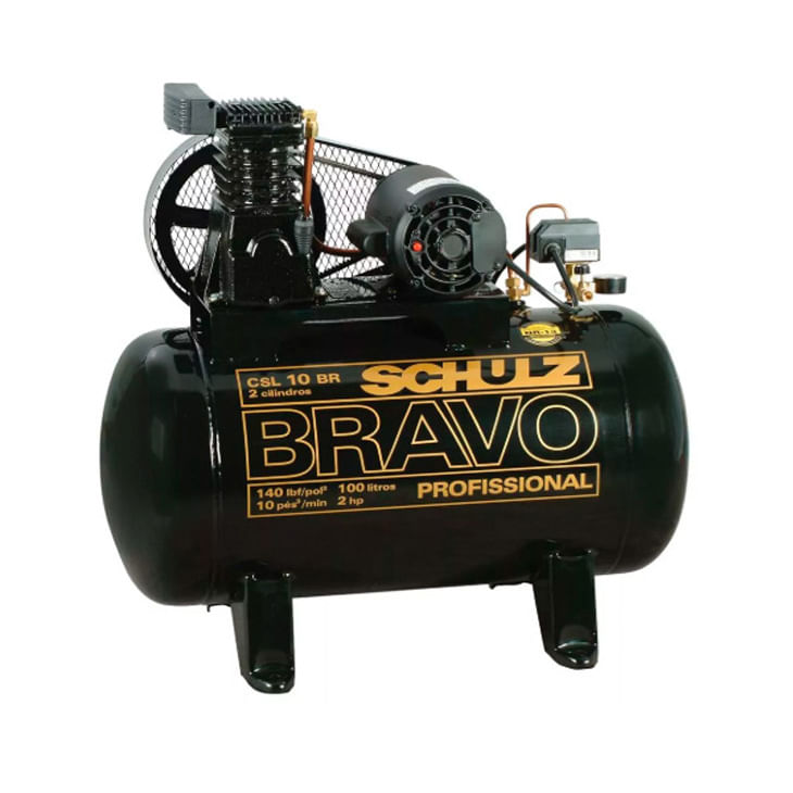 Encontraproduto.com.br - Compressor de ar CSL 10BR/100 L Bravo 2,0 cv 220 V~/380 V~ - SCHULZ