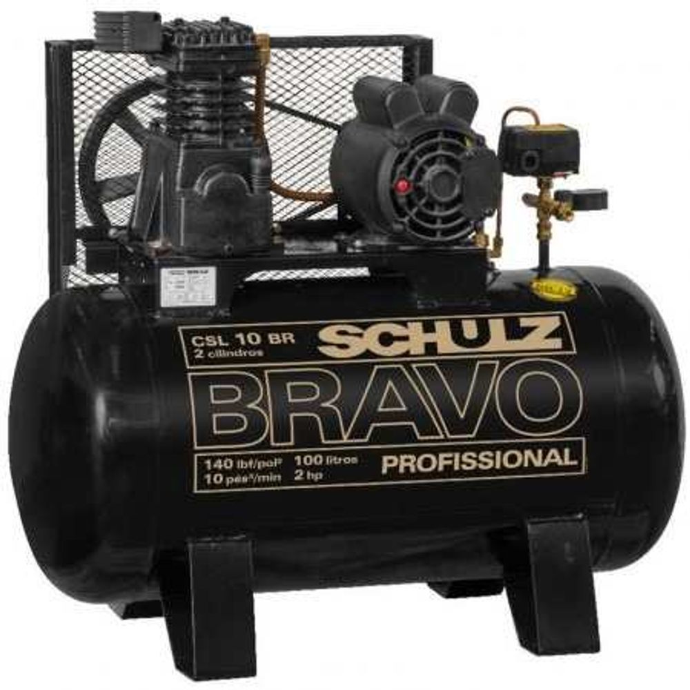 Encontraproduto.com.br - Compressor de ar CSL 10BR/100 L Bravo 2,0 cv 220 V~/380 V~ - SCHULZ