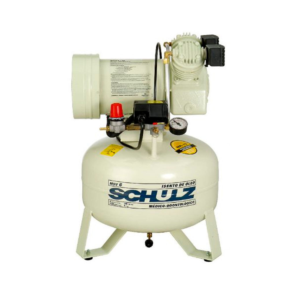 Encontraproduto.com.br - Compressor de ar Schulz 6 pcm / 120 psi 1cv 30 litros monofásico