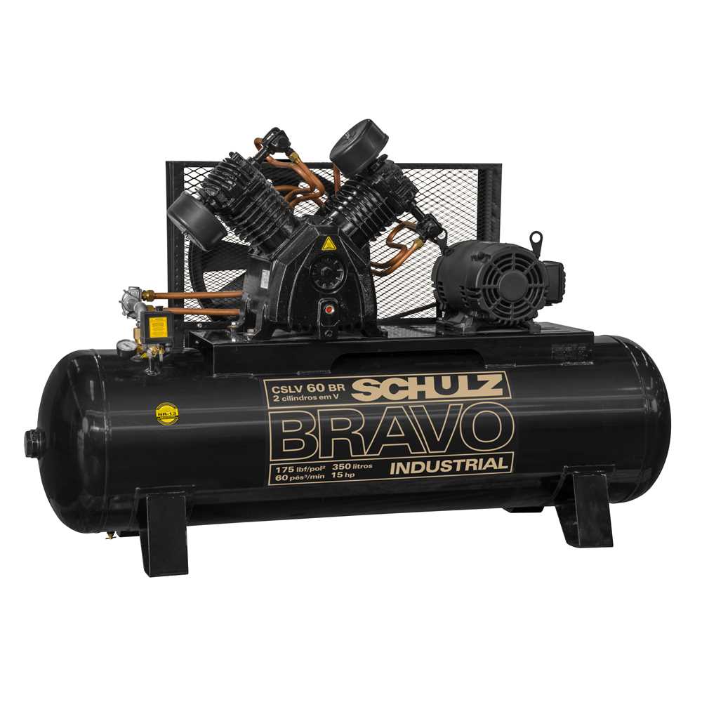 Encontraproduto.com.br - Compressor de Ar 60 pcm / 175 psi Schulz CSLV 60BR/350 15CV 350L