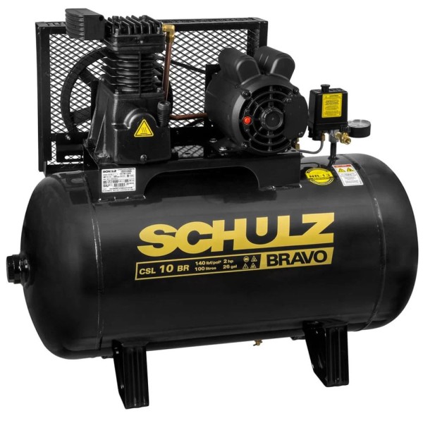 Encontraproduto.com.br - Compressor de Ar Schulz Pratic Air Csl 10 100 Litros Monofásico