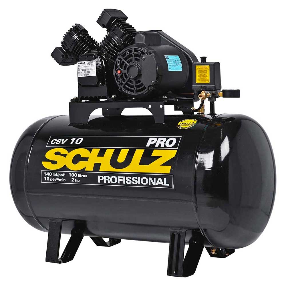 Encontraproduto.com.br - Compressor Profissional Leve 10/100 Litros 2HP M CSV 10/100 PRO 127V