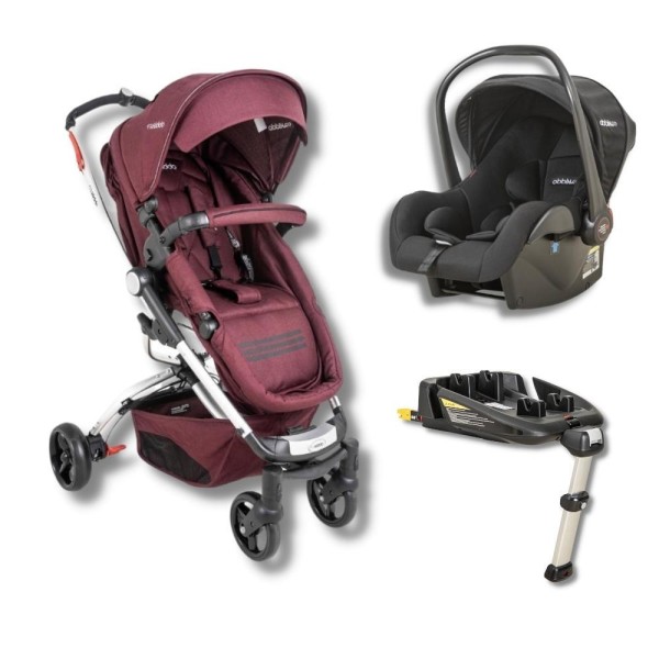 Encontraproduto.com.br - CARRINHO ECLIPSE MELANGE BORDO + BEBE CONFORTO CASULO CLICK PRETO (415CPP) + BASE ISOFIX - KIDDO