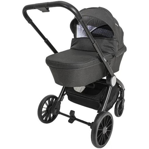 Encontraproduto.com.br - Carrinho de Bebe Moises Sunny com Bebe Conforto e Base Isofix Preto - Kiddo