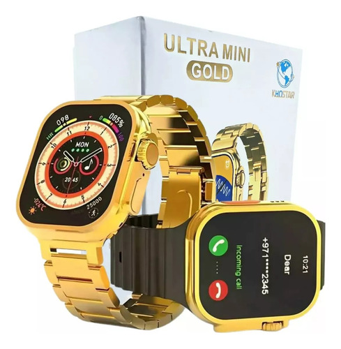 RELOGIO SMARTWATCH ULTRA GOLD MINI 24K FEMININO 48MM