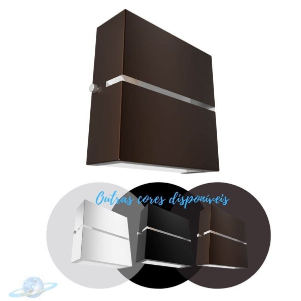 Encontraproduto.com.br - Arandela Marrom Slim Quadrada 1 Friso Com 2 Fachos De Luz-g9