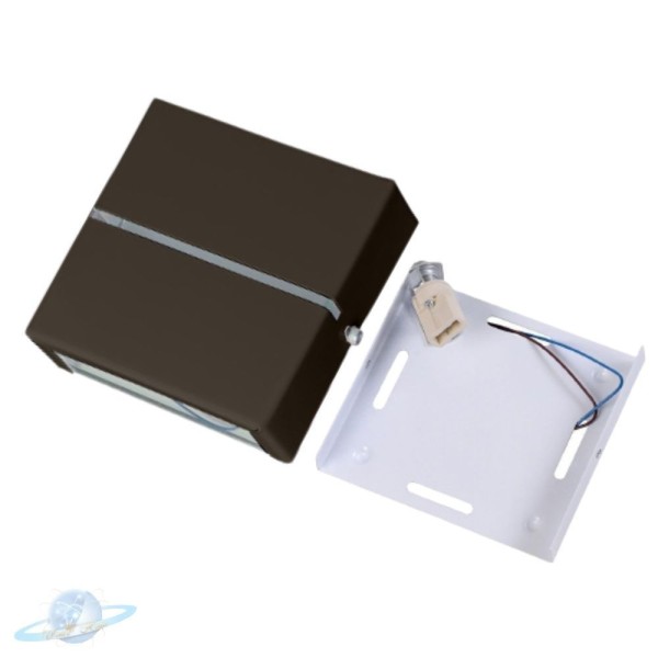 Encontraproduto.com.br - Arandela Marrom Slim Quadrada 1 Friso Com 2 Fachos De Luz-g9