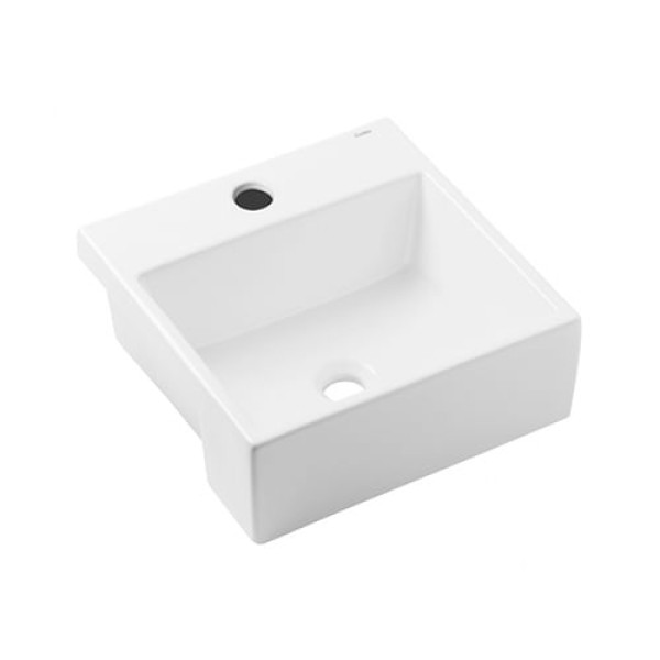Encontraproduto.com.br - Cuba de Semi Encaixe Quadrada Basic Q2 Branca 41X41CM - 1730250013300 - Celite