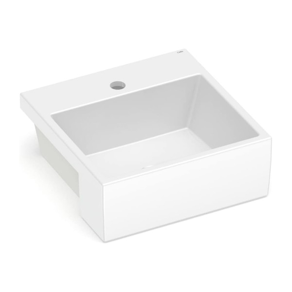 Encontraproduto.com.br - Cuba de Semi Encaixe Quadrada Basic Q2 Branca 41X41CM - 1730250013300 - Celite