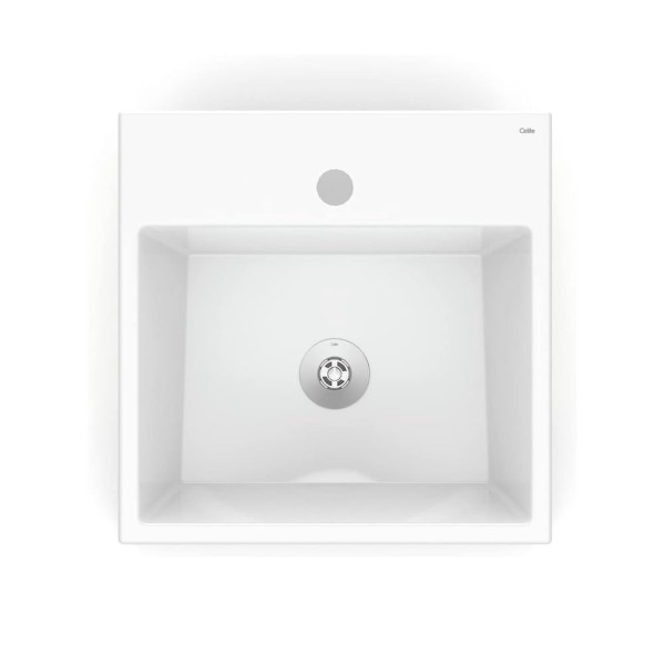 Encontraproduto.com.br - Cuba de Semi Encaixe Quadrada Basic Q2 Branca 41X41CM - 1730250013300 - Celite