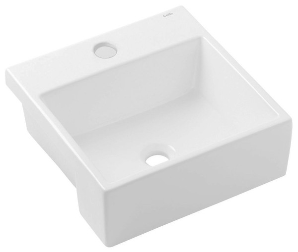 Encontraproduto.com.br - Cuba de Semi Encaixe Quadrada Basic Q2 Branca 41X41CM - 1730250013300 - Celite