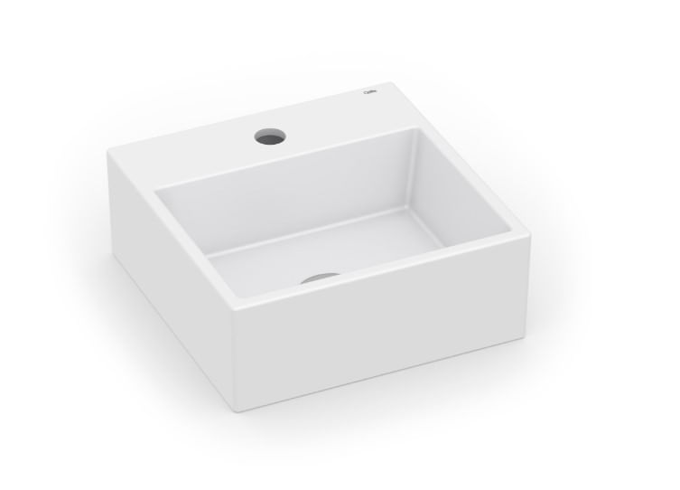 Cuba de Apoio Quadrada com Mesa Basic Q1 Branca 41X41CM - 1730670013300 - Celite
