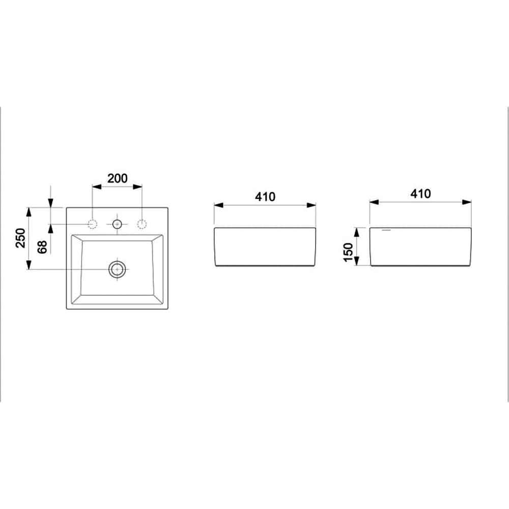 Encontraproduto.com.br - Cuba de Apoio Quadrada com Mesa Basic Q1 Branca 41X41CM - 1730670013300 - Celite