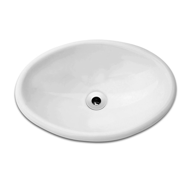 Encontraproduto.com.br - Cuba de sobrepor oval 435X310 sem mesa e sem ladrão branco Celite #1101480017300