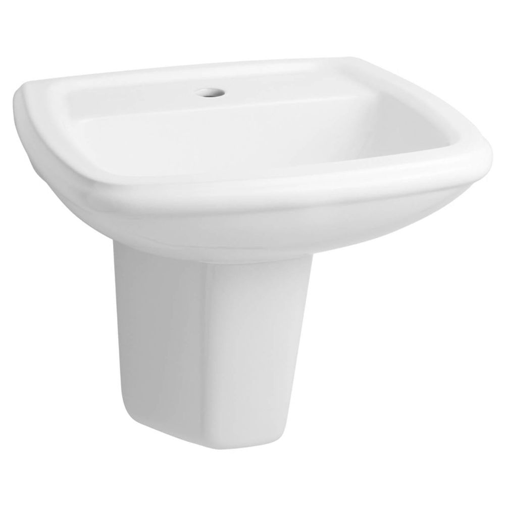 Encontraproduto.com.br - Lavatório para coluna 520X425 furo central sem ladrão Fit branco Celite #1660060011300