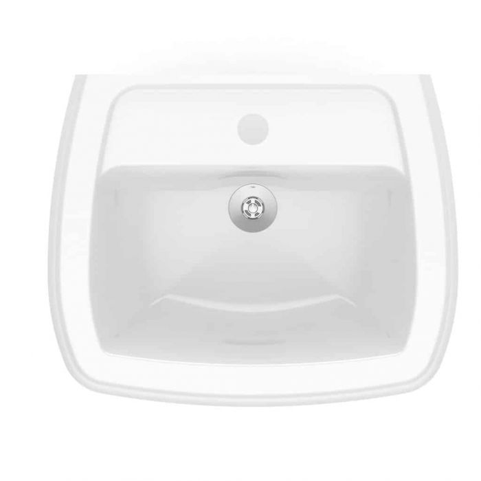 Encontraproduto.com.br - Lavatório para coluna 520X425 furo central sem ladrão Fit branco Celite #1660060011300