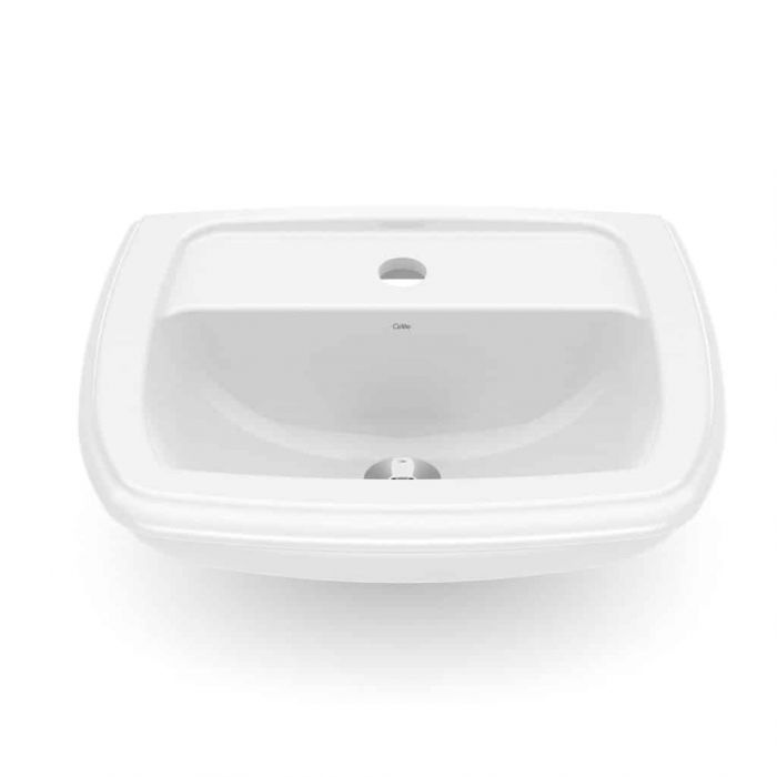 Encontraproduto.com.br - Lavatório para coluna 520X425 furo central sem ladrão Fit branco Celite #1660060011300
