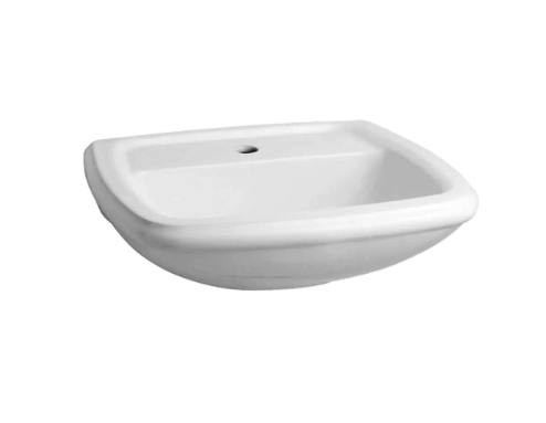 Encontraproduto.com.br - Lavatório para coluna 520X425 furo central sem ladrão Fit branco Celite #1660060011300